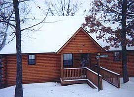 Branson rental cabin in the winter